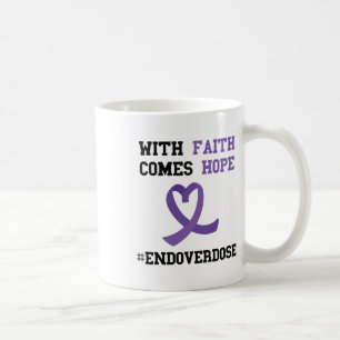 Mug Avec la foi vient l'espoir Ruban violet Sensibilis