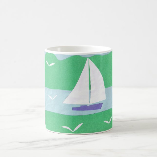 Mug avec la scène du bateau à voile (Centre)