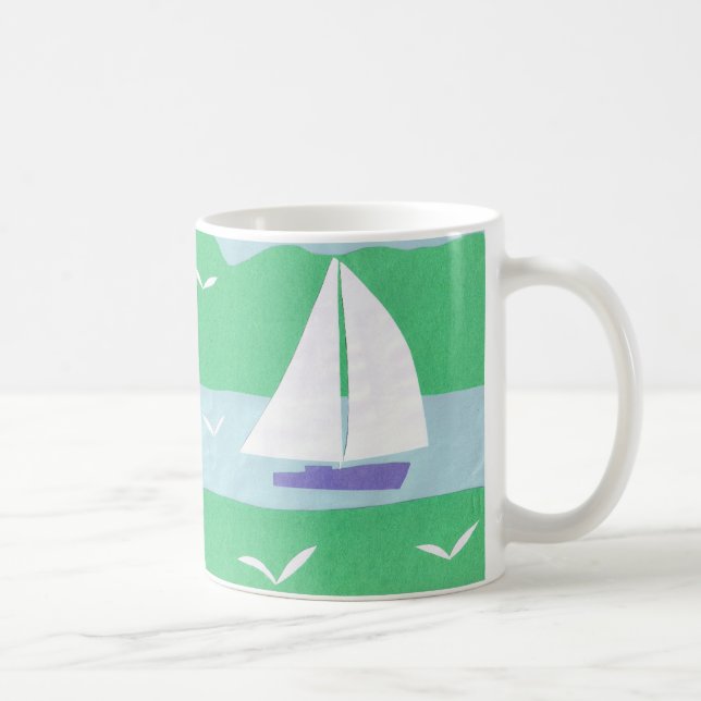 Mug avec la scène du bateau à voile (Droite)