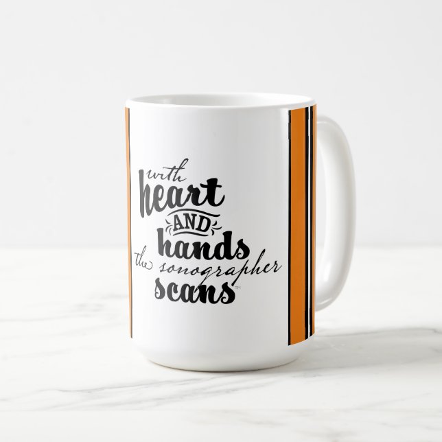 Mug Avec le coeur et les mains, les scans du Sonograph (Devant droit)