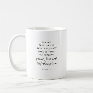 Mug avec le verset biblique 2 Timothée 1:7