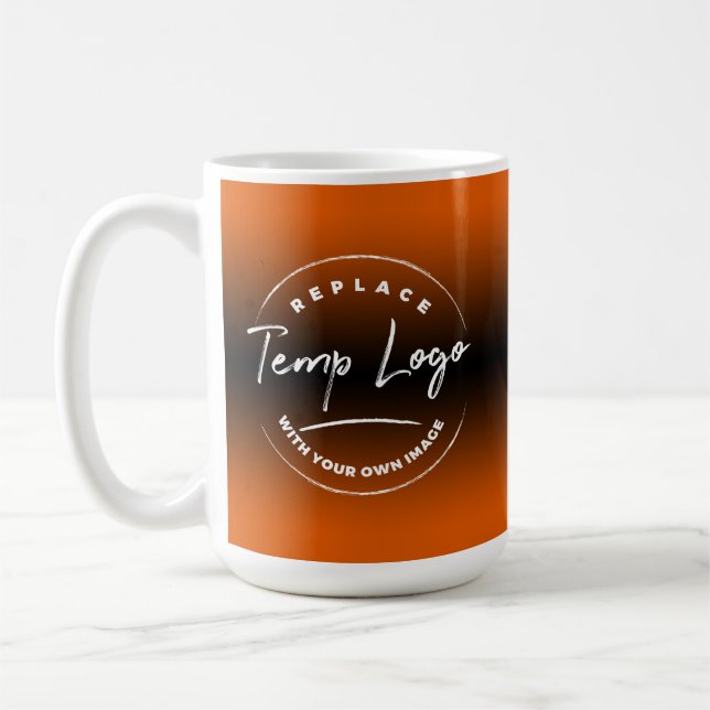 Mug Avec logo de votre entreprise, Orange Ombre (Gauche)