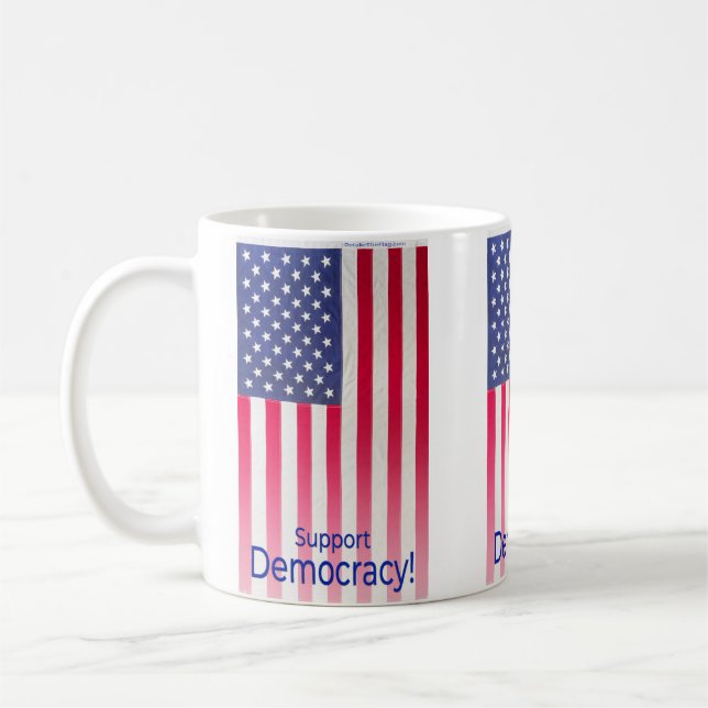 Mug avec message d'indicateur "Soutenez la démocra (Gauche)