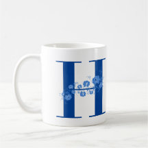 Mug avec Monogramme Floral lettre H