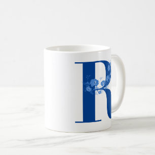 Mug avec Monogramme Floral Lettre R
