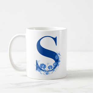 Mug Avec Monogramme Floral LETTRE S