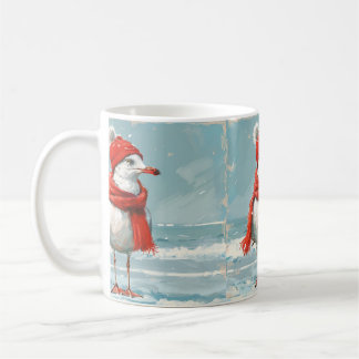 Mug avec mouette portant foulard rouge et un casqu