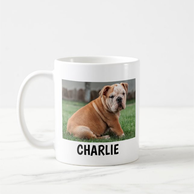 Mug avec nom de photo de compagnie personnalisé (Gauche)