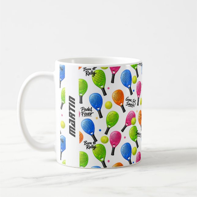 Mug Avec nom / Smash & Smile Padel  (Gauche)