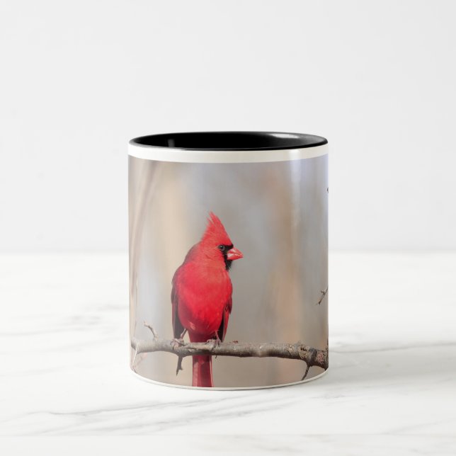 Mug avec photo d'un cardinal du nord mâle (Centre)