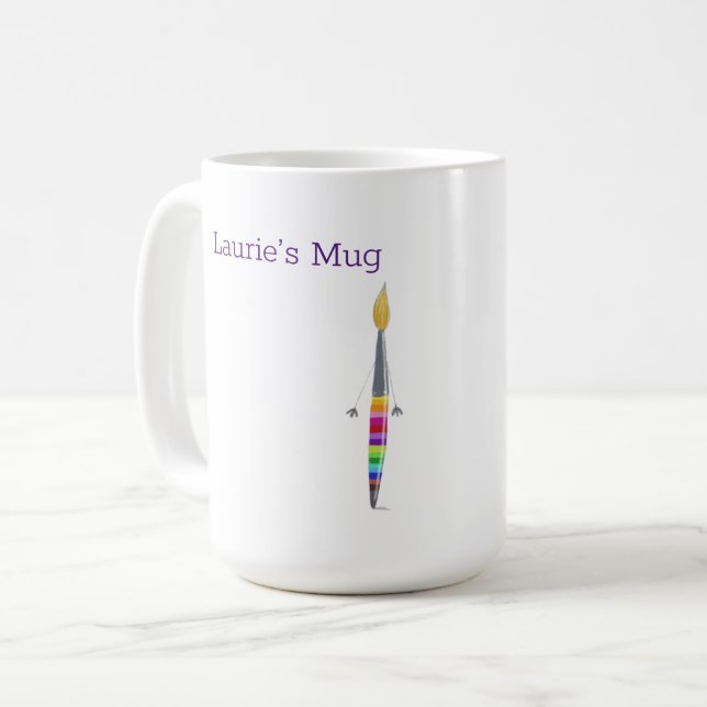 Mug Avec Pinceau Personnalisable (Devant gauche)