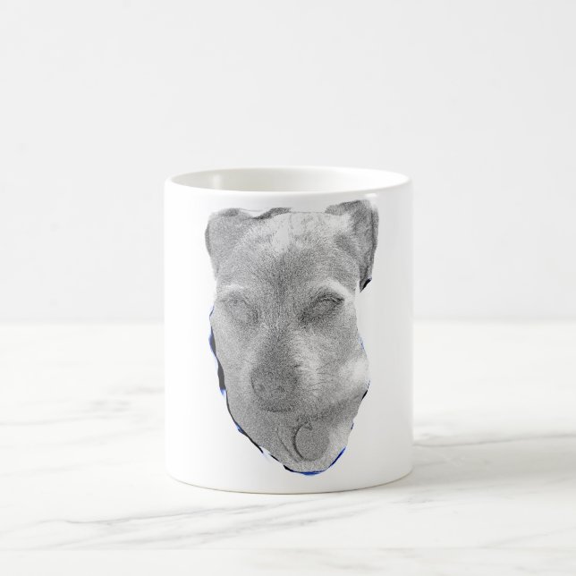 Mug avec portrait de chien personnalisé – Graphite (Centre)