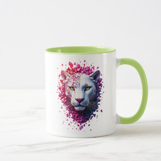 Mug avec portrait stylisé d'un félin (Droite)