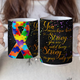 Mug avec Ruban de Sensibilisation à l'Autisme - On