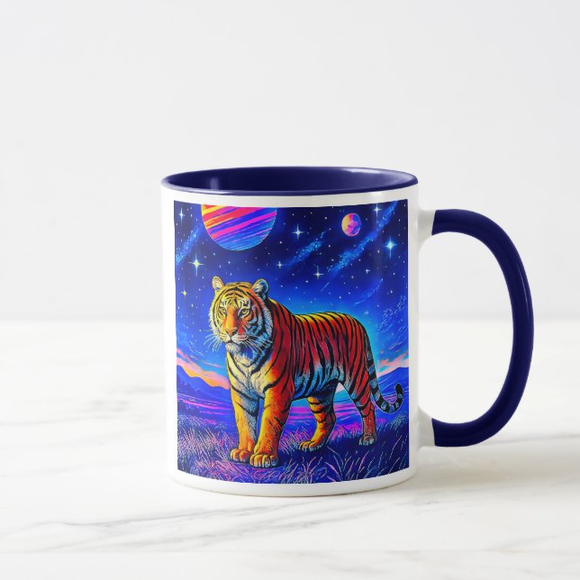 Mug avec tigre puissant sous un ciel étoilé. (Droite)