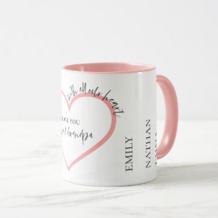 Mug Avec Tout Notre Coeur Grand-Parents Sympa Illustra
