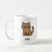Mug avec un chat mignon en pixel art
