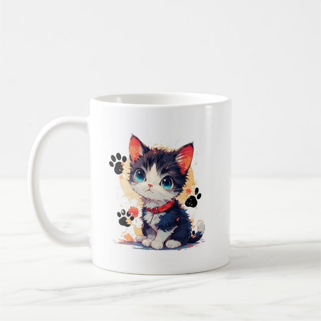 Mug avec un chaton mignon (Gauche)