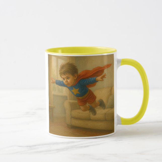 Mug avec un enfant déguisé qui s'amuse. (Droite)