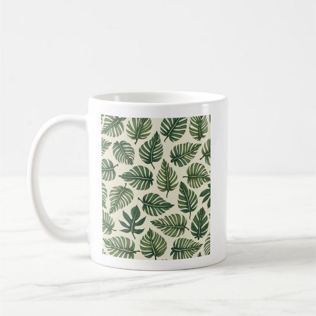 Mug avec un motif feuille (Gauche)