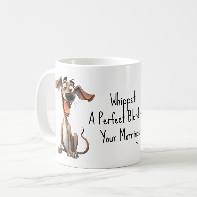 Mug Avec un texte personnalisé, 🐶whippet fou 🤪 (Devant gauche)