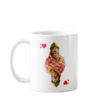 Mug avec une figure de la carte roi des coeurs