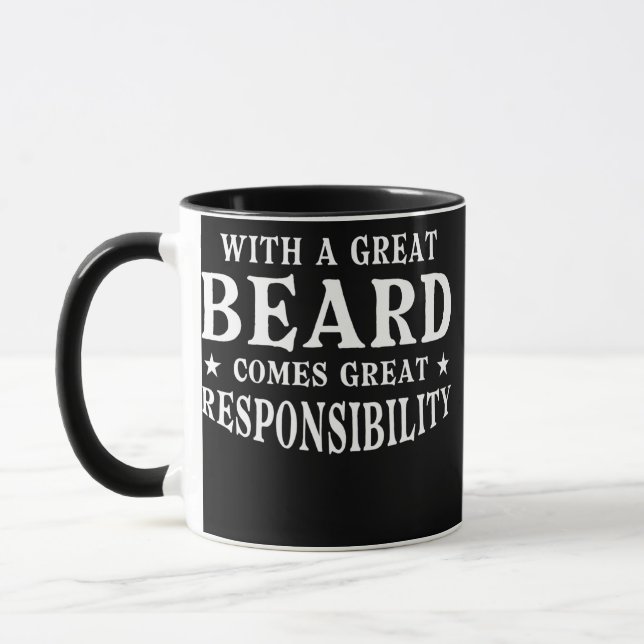 Mug Avec Une Grande Barbe Vient Une Grande Responsabil (Gauche)