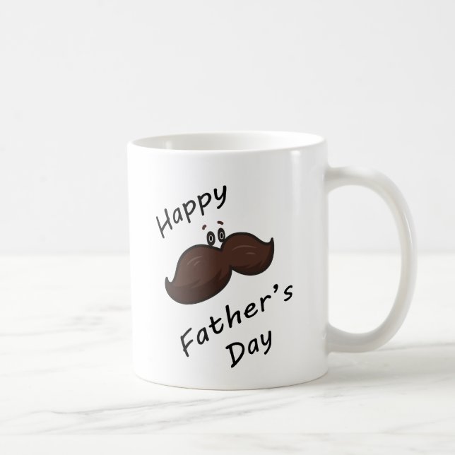 Mug avec une moustache de dessin animé drôle (Droite)