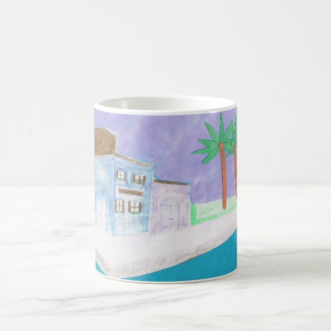 Mug avec une scène de village des Caraïbes (Centre)