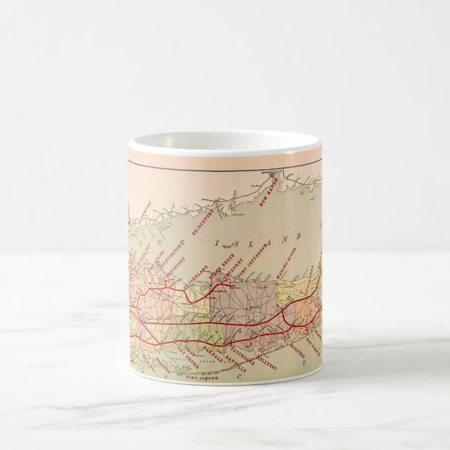 Mug avec une vieille carte de Long Island (Centre)