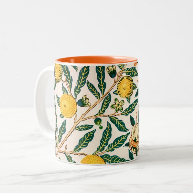 MUG AVEC WILLIAM MORRIS "POMEGRANATES JAUNES" (Devant gauche)