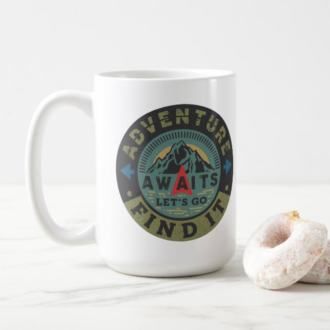 Mug Aventure Attend - Allons le trouver (Avec donut)