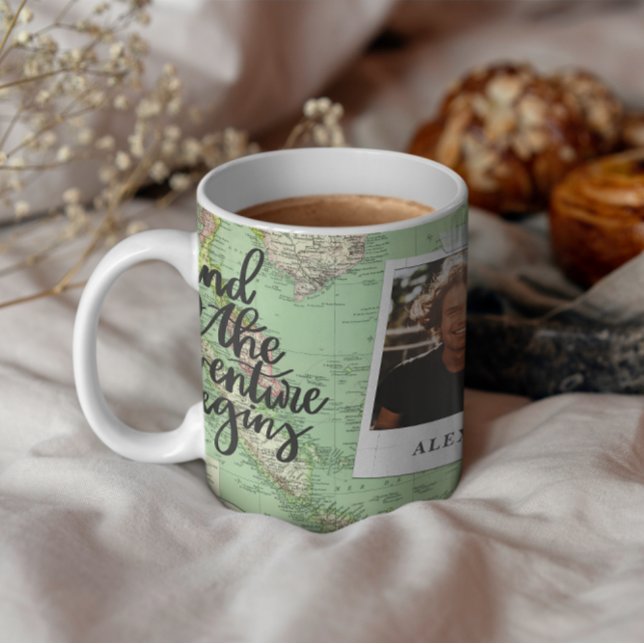 Mug Aventure Carte vintage design graduation photo (Créateur téléchargé)