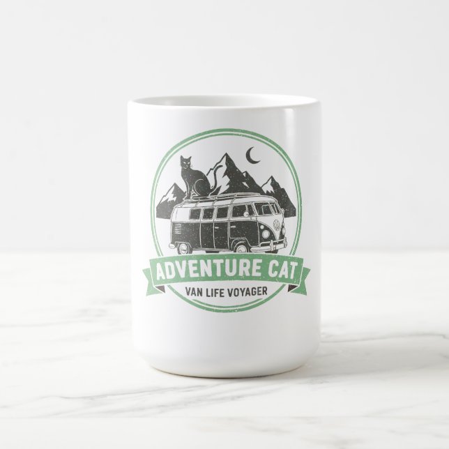 Mug Aventure Chat Vie en Van - Camionnette Rétro (Centre)