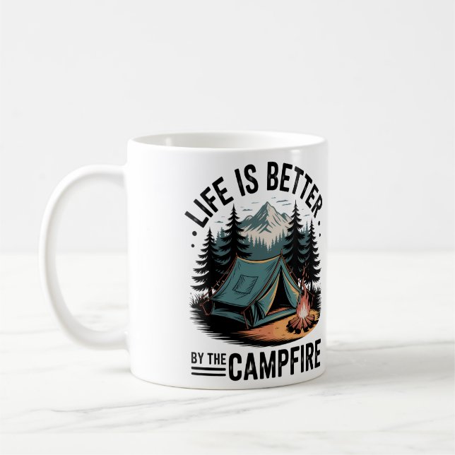 Mug Aventure de camping en pleine nature confortable M (Gauche)