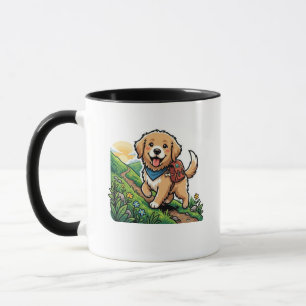 Mug Aventure de chiot Retriever doré de randonnée mign