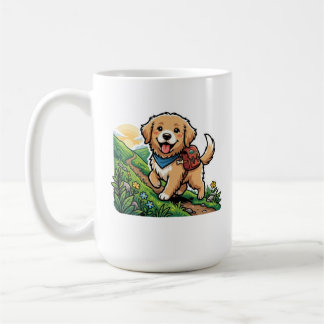 Mug Aventure de chiot Retriever doré de randonnée mign