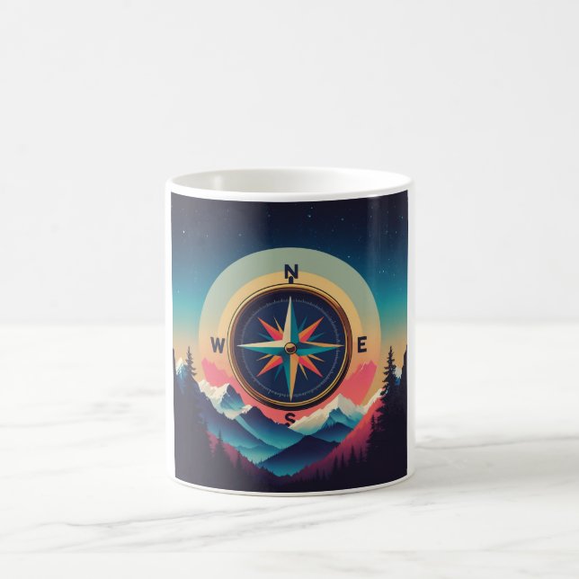 Mug Aventure de la boussole de la galaxie rétro - Mini (Centre)