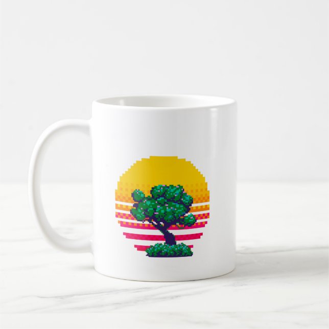 Mug Aventure de l'arbre au coucher du soleil rétro (Gauche)