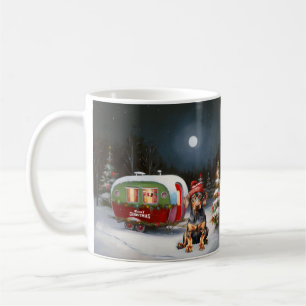 Mug Aventure de Noël de la caravane Doberman d'hiver