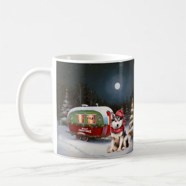 Mug Aventure de Noël en caravane de Huskies sibériens  (Gauche)