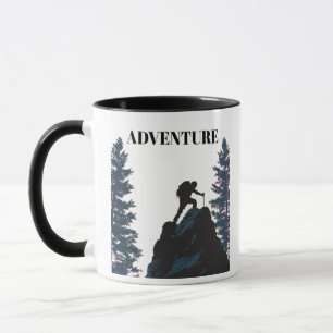 Mug Aventure de plein air silhouette de randonneur et