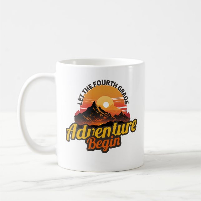 Mug Aventure de quatrième année | Enseignant de 4e ann (Gauche)