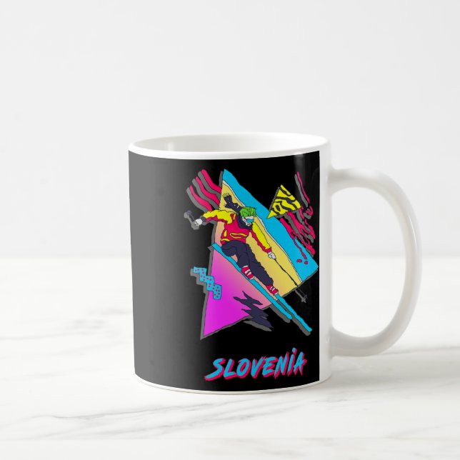 Mug Aventure de ski vibrante en Slovénie skieur de ski (Droite)
