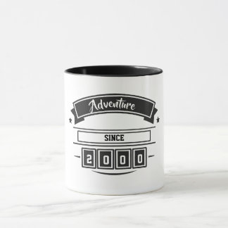 Mug Aventure depuis [Année] Café personnalisé 