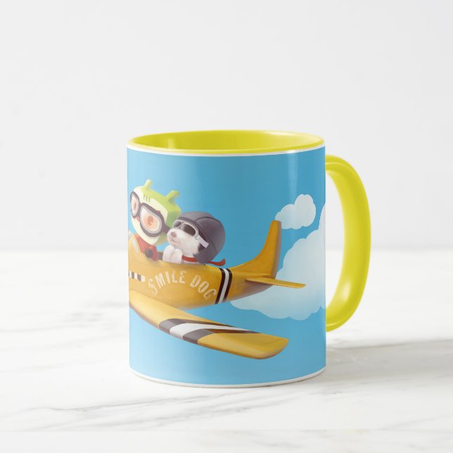 Mug Aventure en vol avec chien (Devant droit)