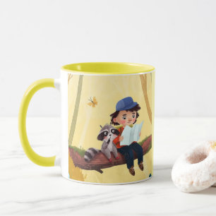 Mug Aventure Fantaisiste – Garçon et Raton Laveur dans