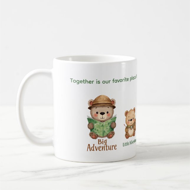 Mug Aventure Ourson Mignon Cadeau de Famille Correspon (Gauche)