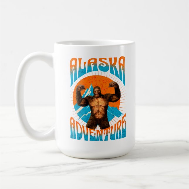 Mug Aventure rétro Sasquatch de montagne en Alaska (Gauche)