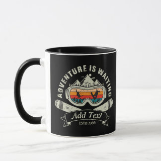 Mug Aventure Ski Personnalisée Rétro